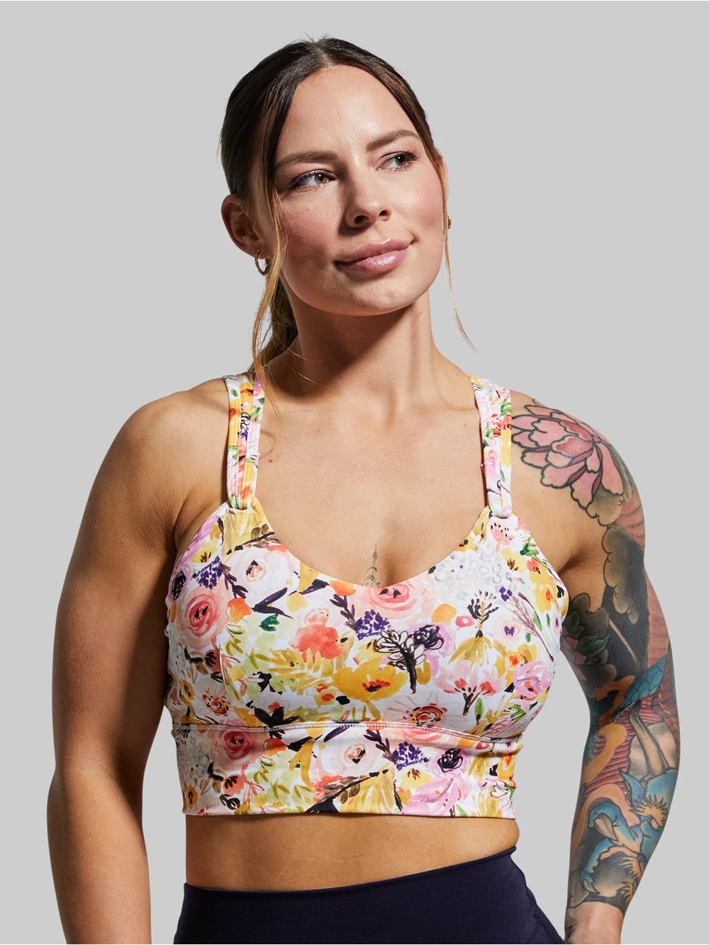 Born Primitive Milk and Muscles Nursing Sports Bra XL Floral White NWT